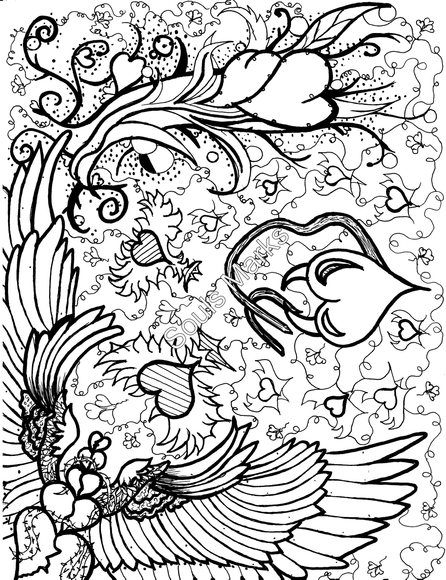 Whimsical Coloring Page-Instant Download
