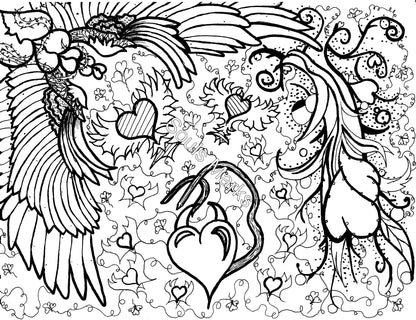 Whimsical Coloring Page-Instant Download