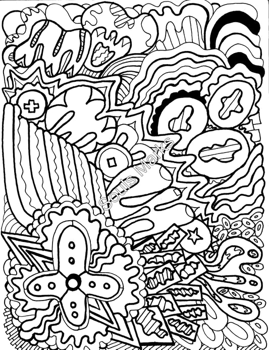 Whimsical Coloring Page-Instant Download