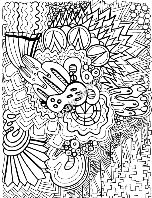 Whimsical Coloring Page-Instant Download