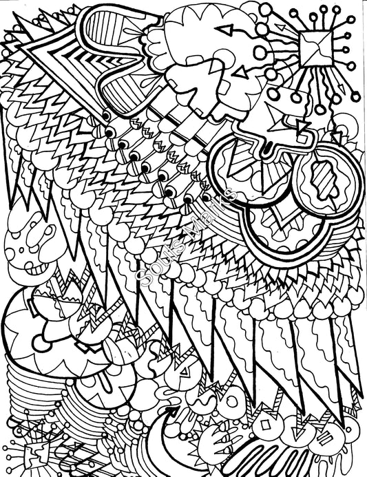 Whimsical Coloring Page-Instant Download