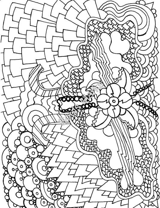 Whimsical Coloring Page-Instant Download