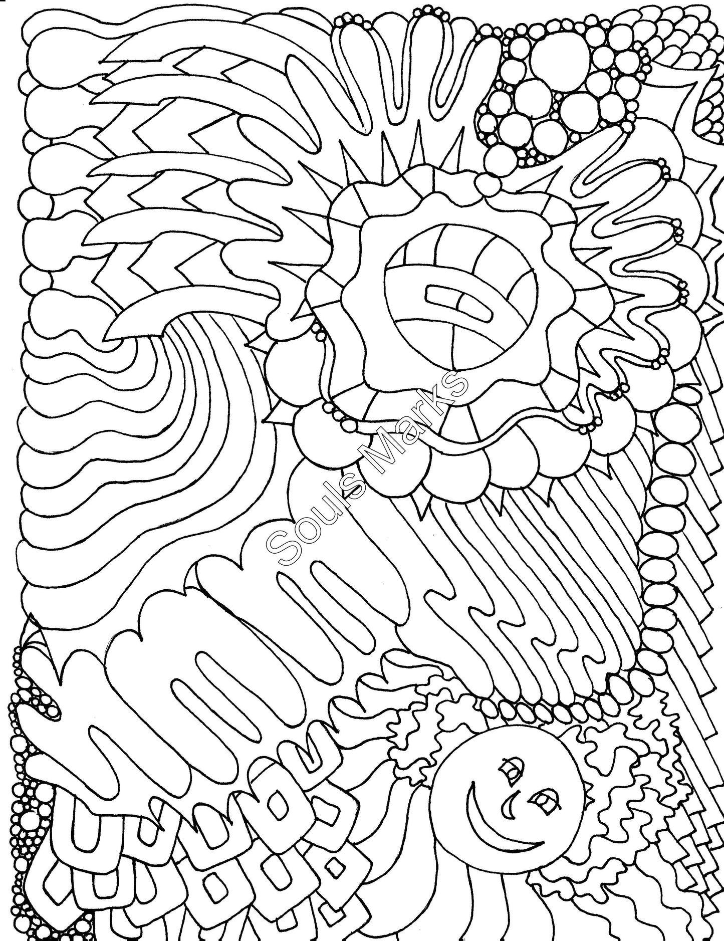 Whimsical Coloring Page-Instant Download