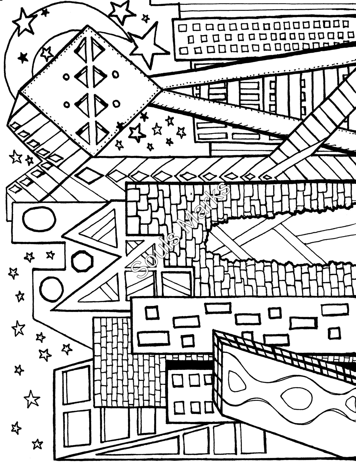 Whimsical Coloring Page-Instant Download