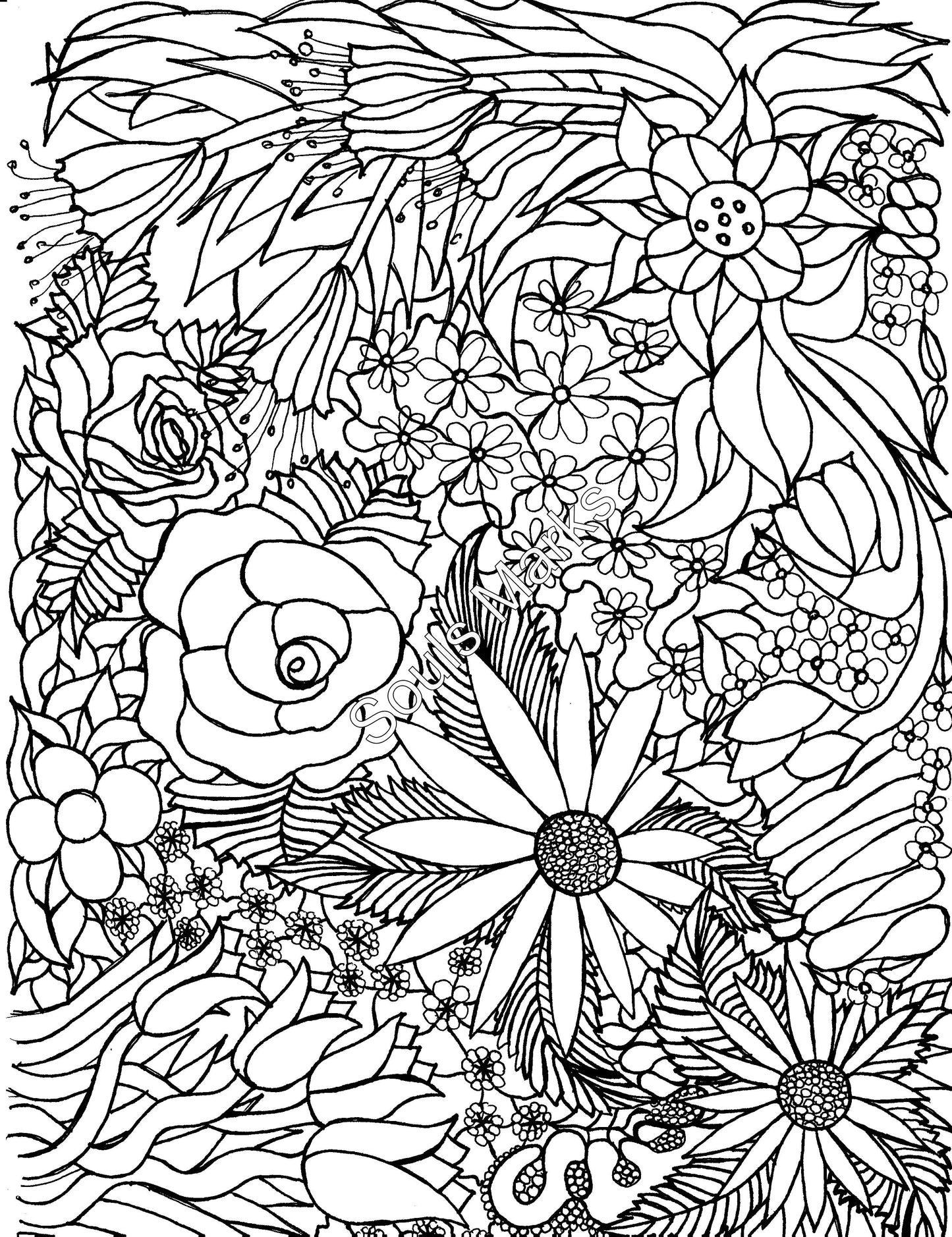 Whimsical Coloring Page-Instant Download
